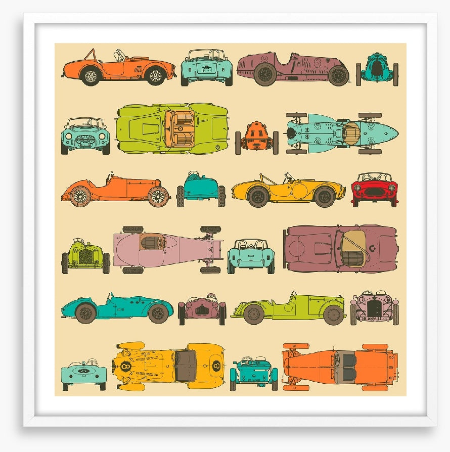 Retro racing cars