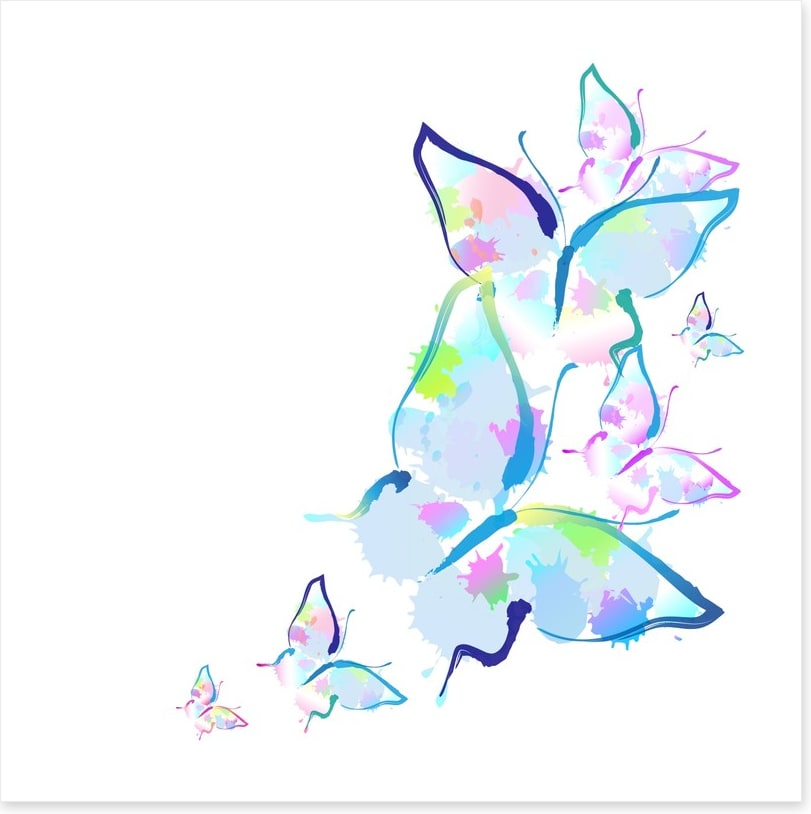 Butterfly splashes