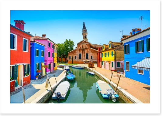 Burano canal church, Italy