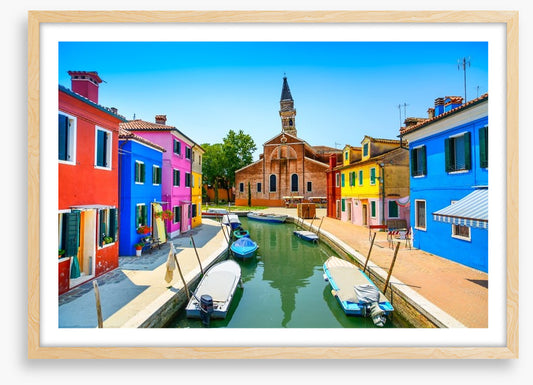 Burano canal church, Italy