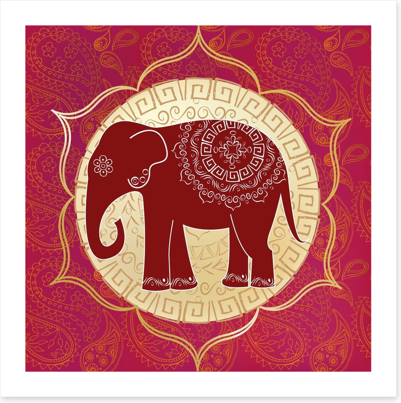 Elephant lotus mandala