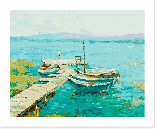 Blue lake boats
