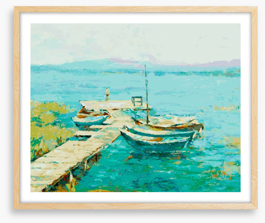 Blue lake boats