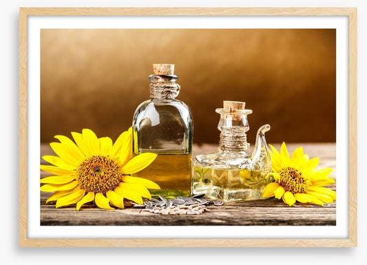 Golden sunflower oil