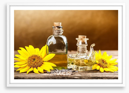 Golden sunflower oil