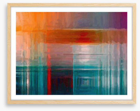 Orange on aquamarine