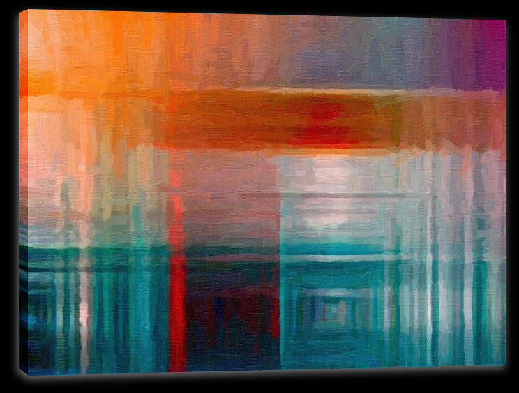 Orange on aquamarine