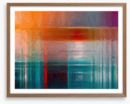 Orange on aquamarine