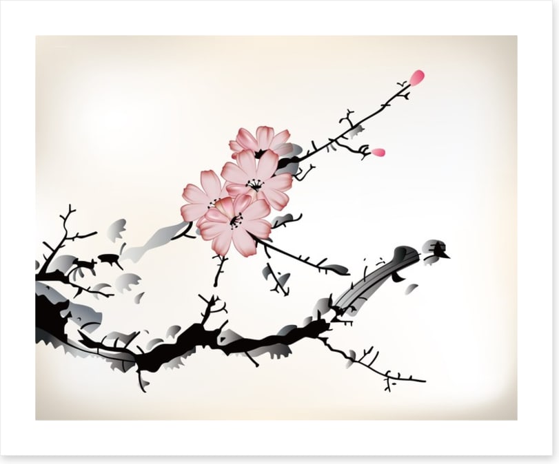 Plum blossom branch