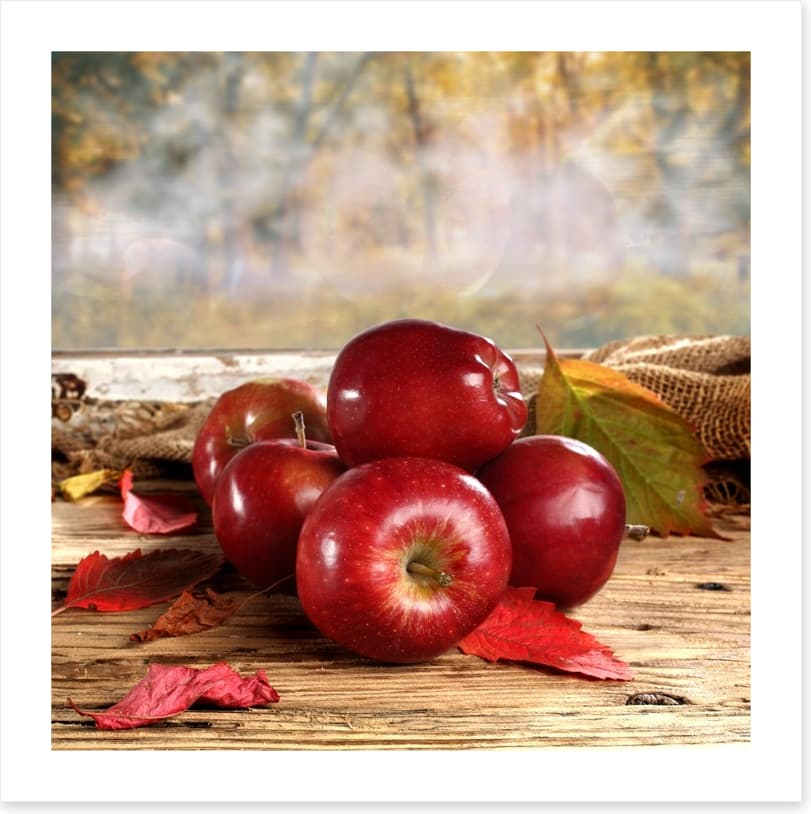 Shiny red apples