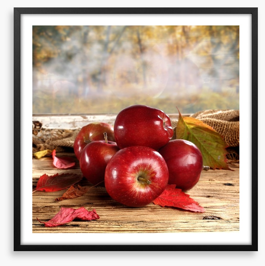 Shiny red apples