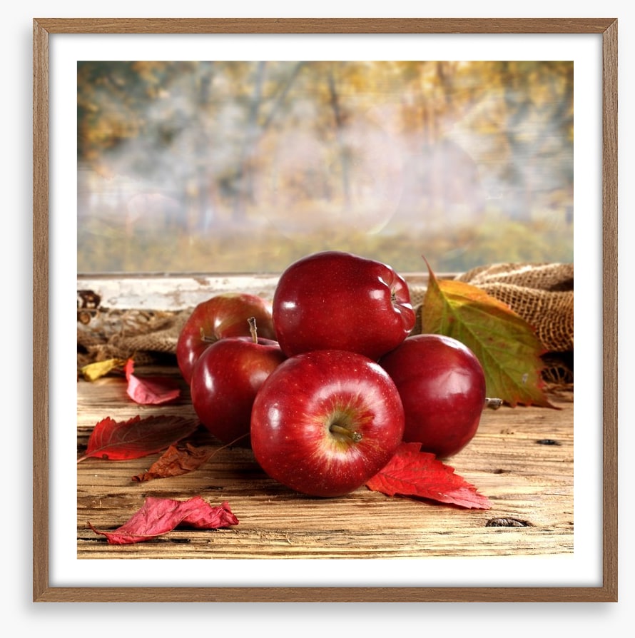 Shiny red apples