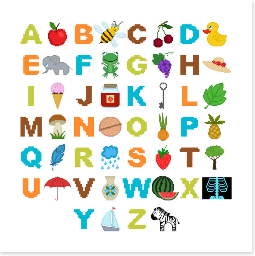 Pixel art alphabet