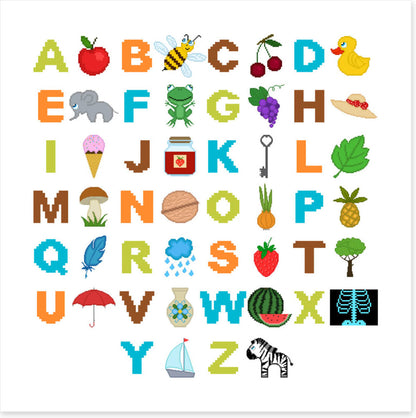 Pixel art alphabet