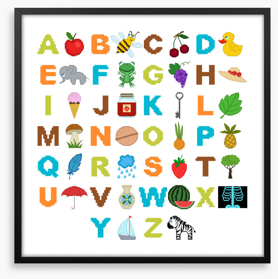 Pixel art alphabet