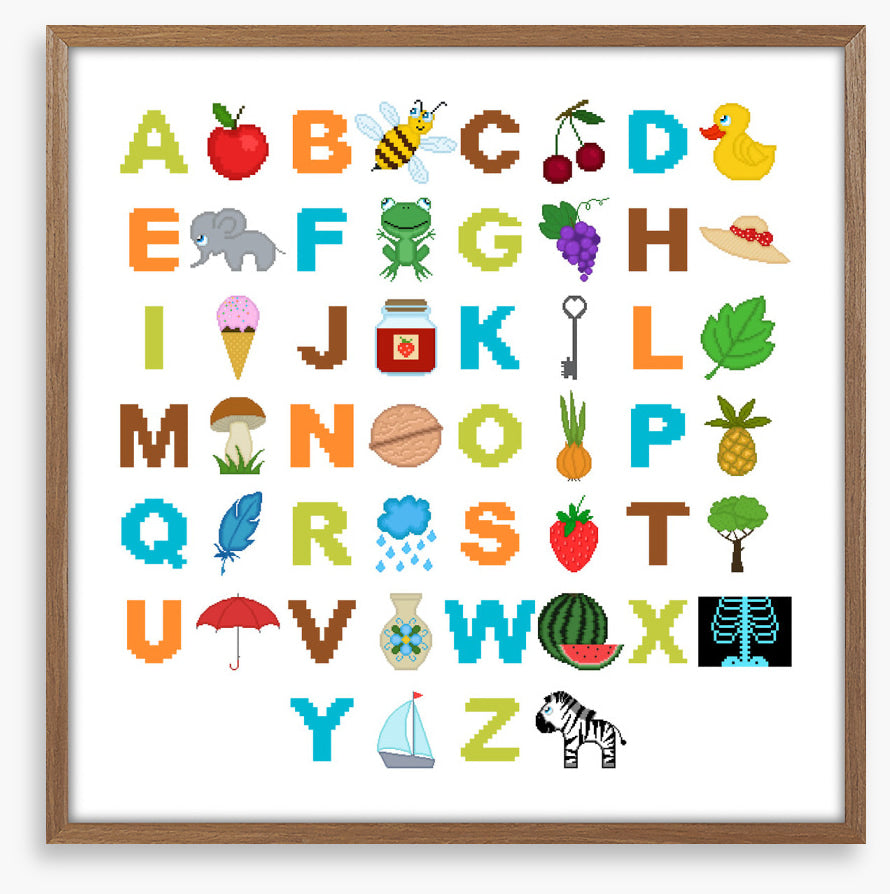 Pixel art alphabet