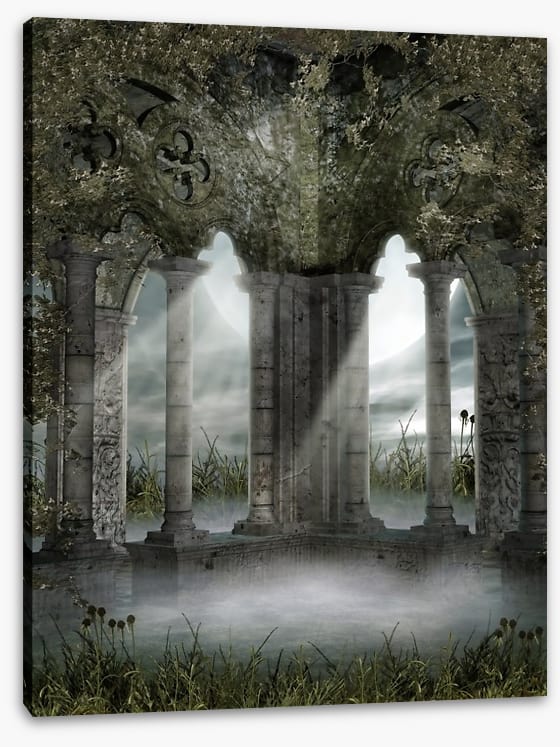Moon behind the arches