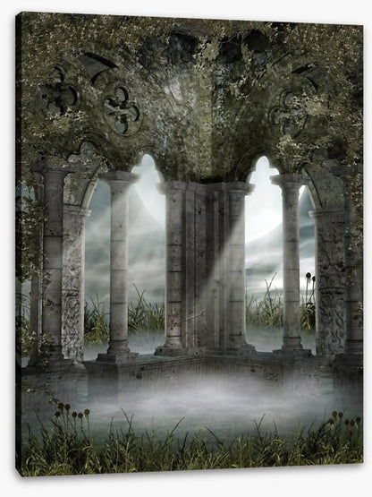 Moon behind the arches