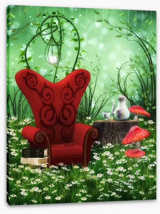 The red chair awaits