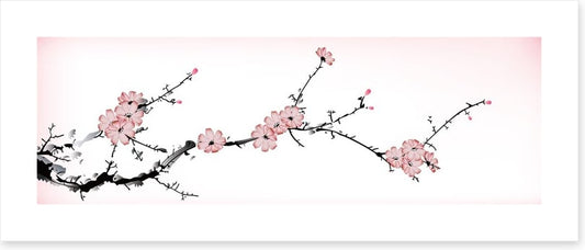 Pink blossom branch