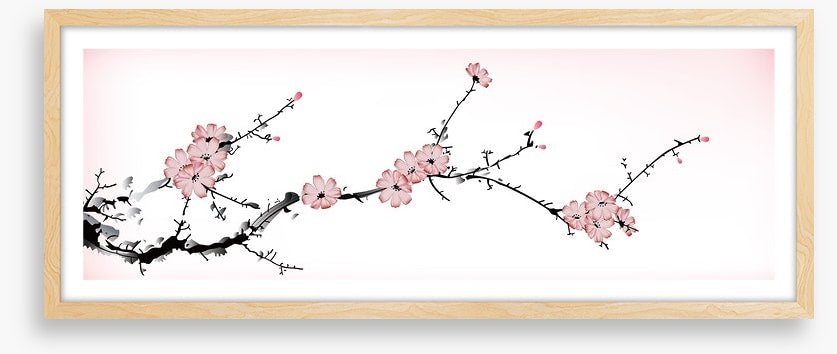 Pink blossom branch