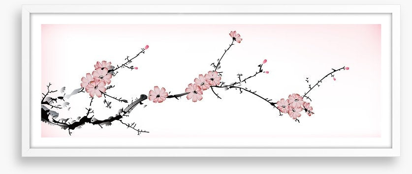 Pink blossom branch