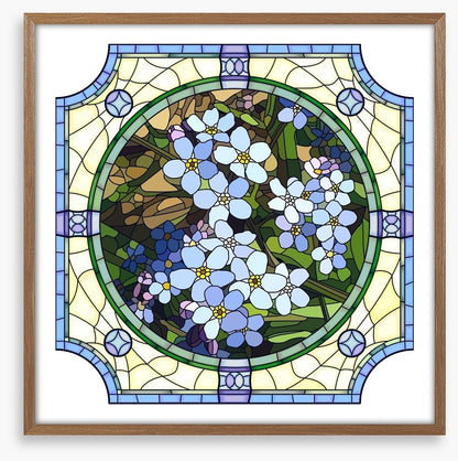 Blue forget-me-not art nouveau