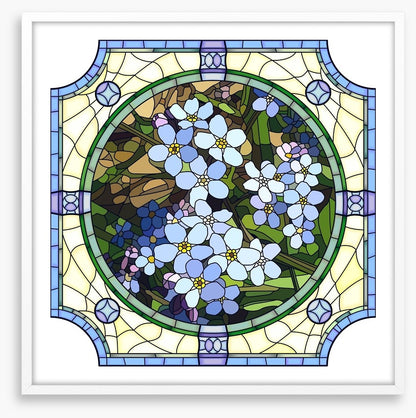 Blue forget-me-not art nouveau