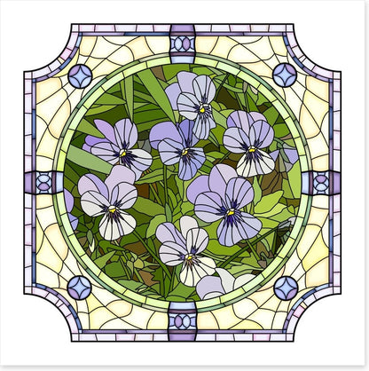 Purple pansy art nouveau