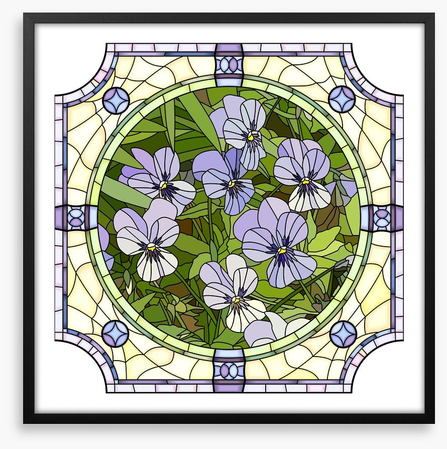 Purple pansy art nouveau