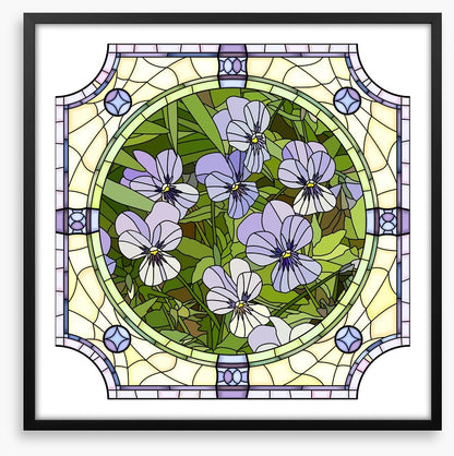 Purple pansy art nouveau