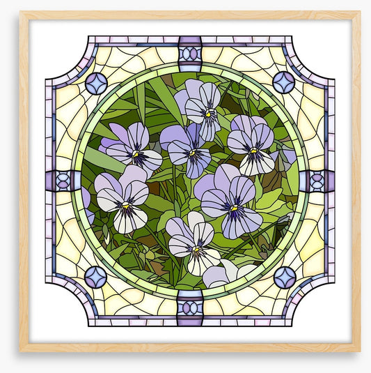 Purple pansy art nouveau