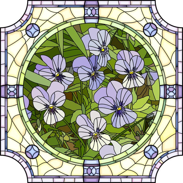 Purple pansy art nouveau