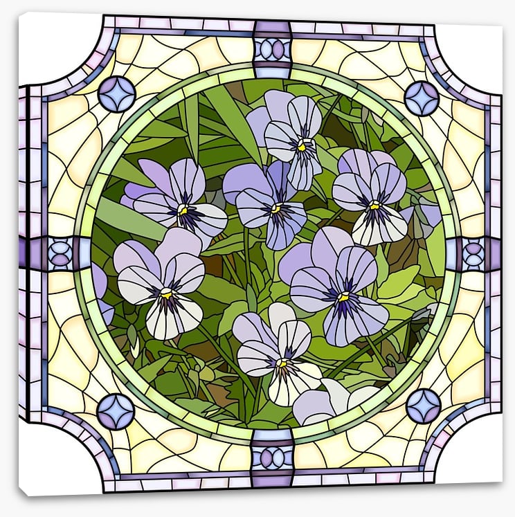 Purple pansy art nouveau