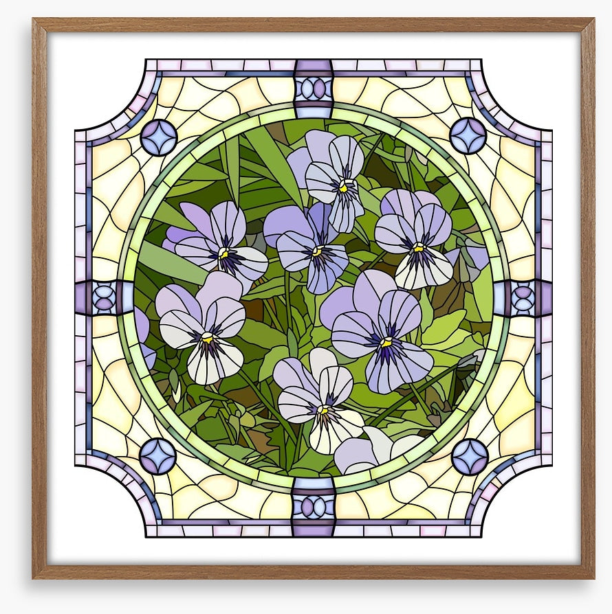 Purple pansy art nouveau