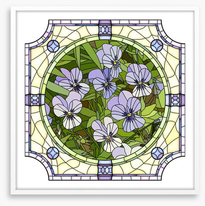 Purple pansy art nouveau