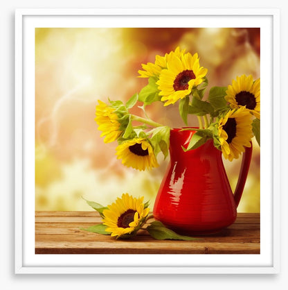 Red jug sunflowers