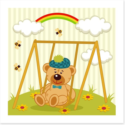 Bear on the swing
