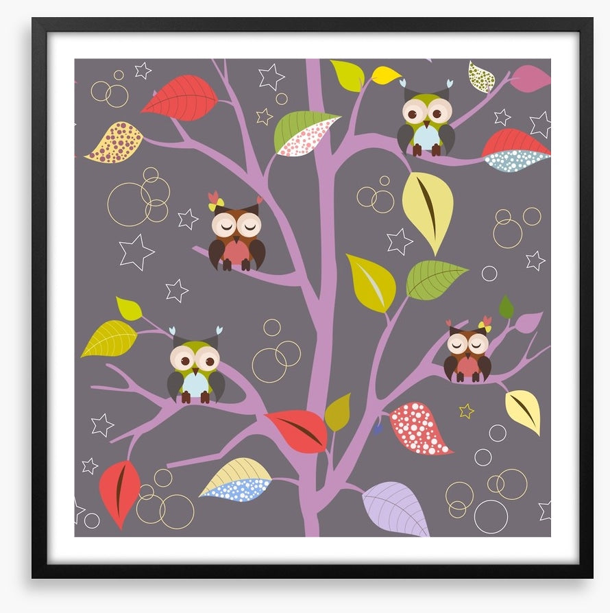 Fairytale tree with owls
