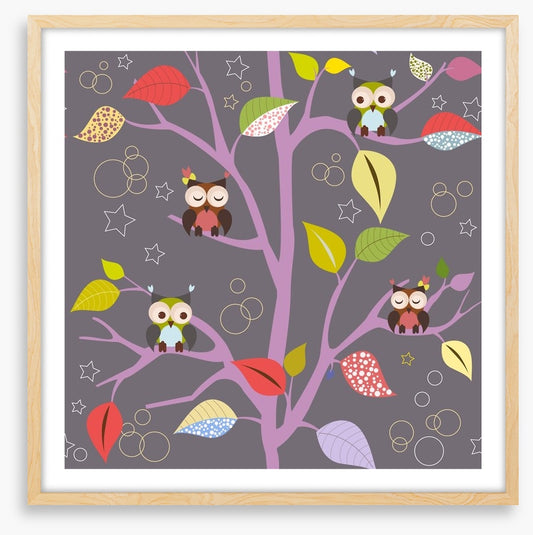 Fairytale tree with owls
