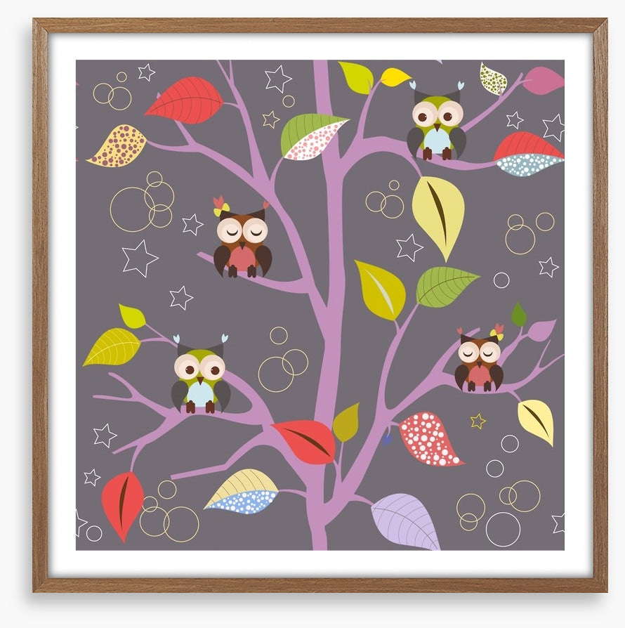 Fairytale tree with owls