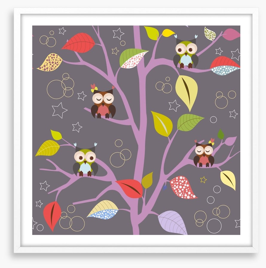 Fairytale tree with owls