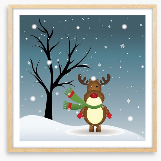 Rudolph in the snow