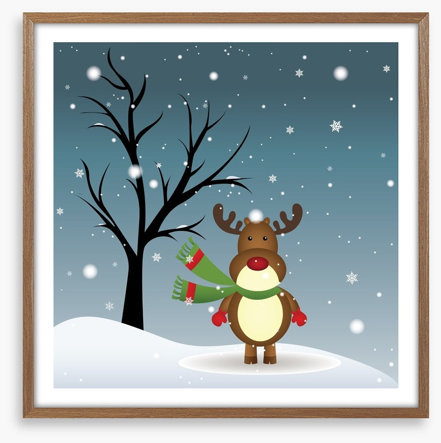Rudolph in the snow
