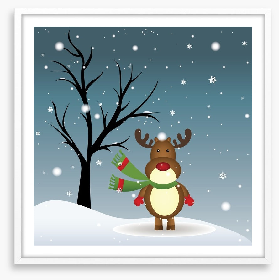 Rudolph in the snow