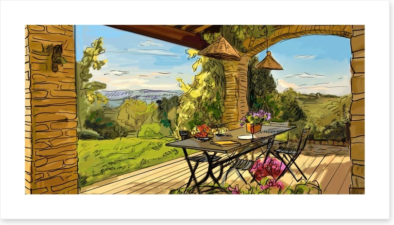 Lunching over the Tuscan hills
