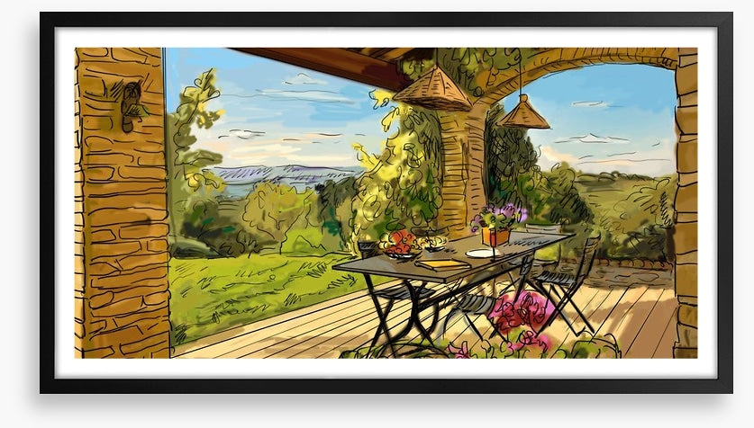 Lunching over the Tuscan hills