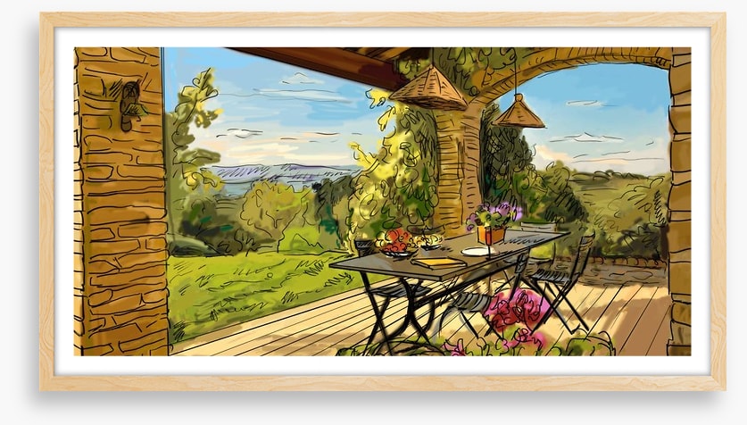 Lunching over the Tuscan hills