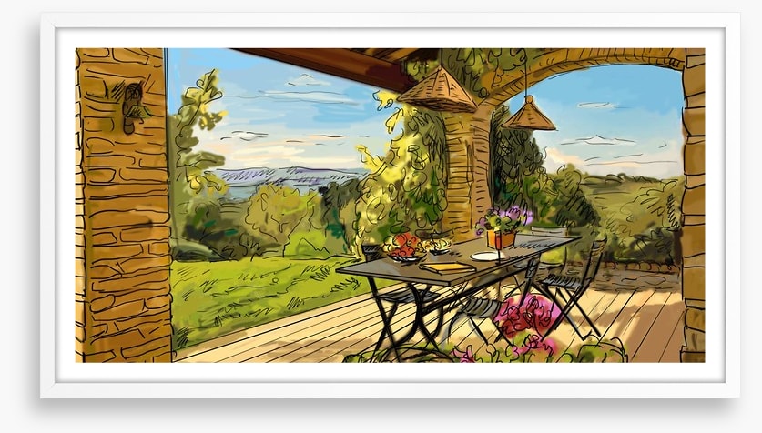Lunching over the Tuscan hills