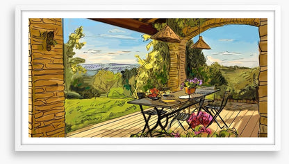 Lunching over the Tuscan hills